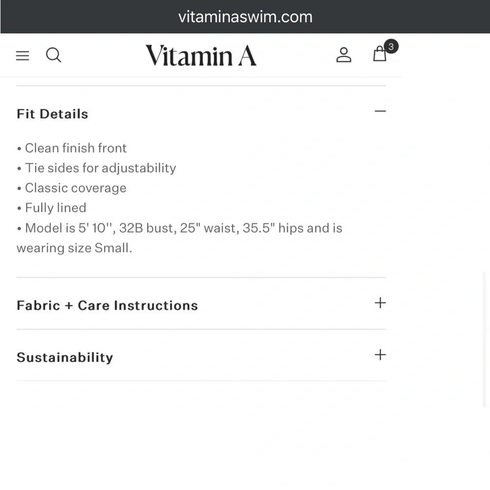 Vitamin A | Elle Adjustable Tie Side Bottom - Black SuperRib - Picture 6 of 6